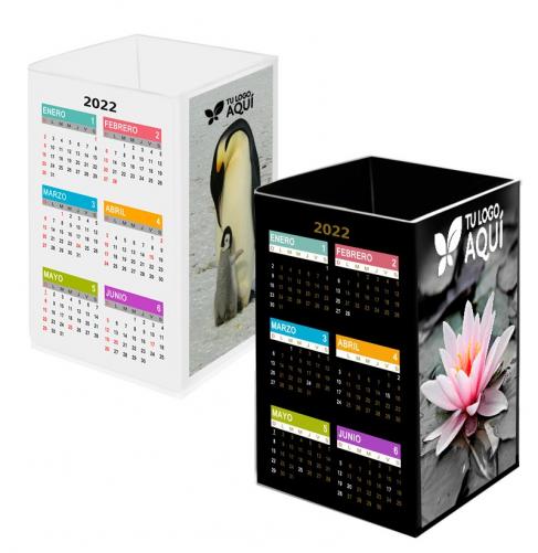 Cubo Portalapices con Calendario 