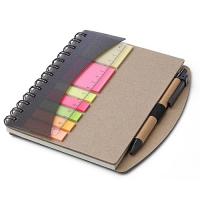 cuaderno ecologico personalizado con logo con post it regla