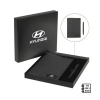 set de escritorio en caja con libreta y boligrafo personalizado