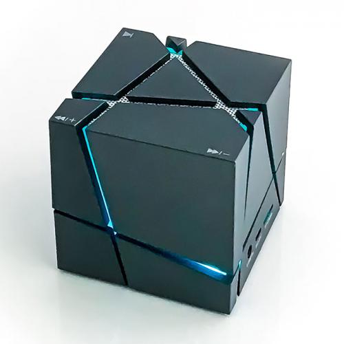 Parlante Portátil Bluetooth Cubo con Luces de Colores