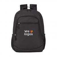 mochila porta notebook negra personalizada con logo por mayor